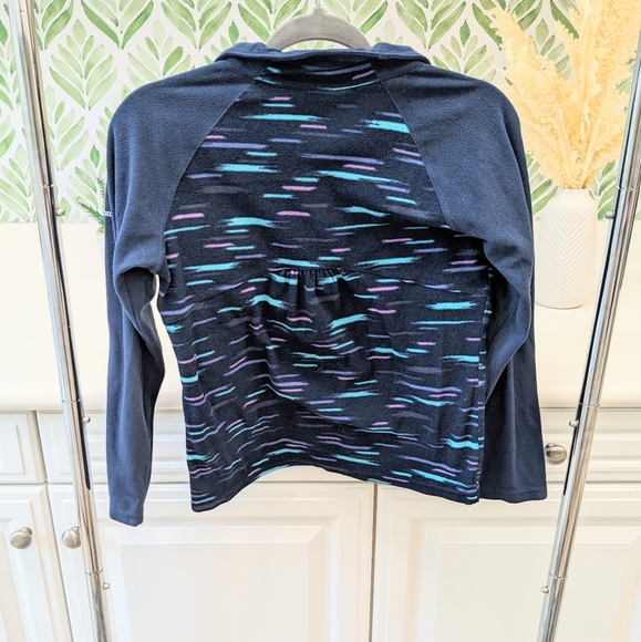 ⭐Girls Columbia Fleece Pullover sweater quarter zip size 14/16⭐ Navy Blue - Picture 3 of 6